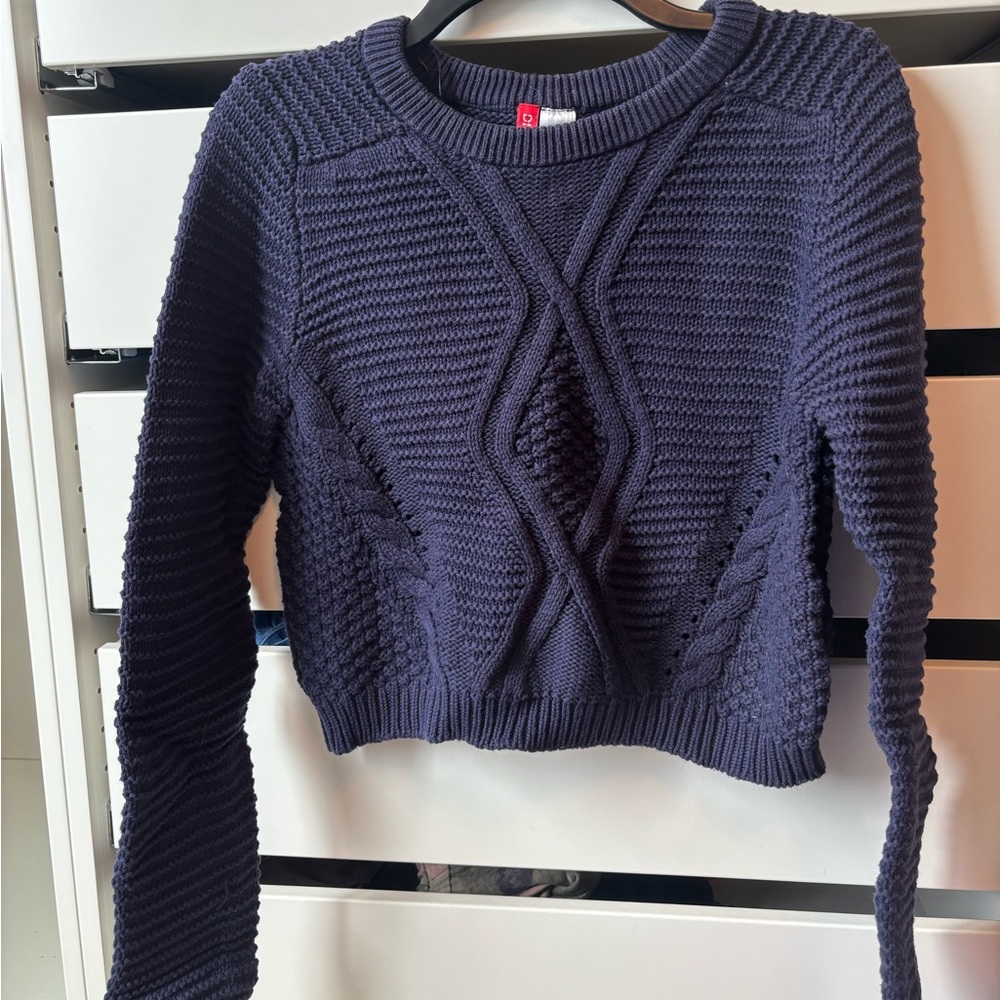 Cropped Cable Knit Sweater